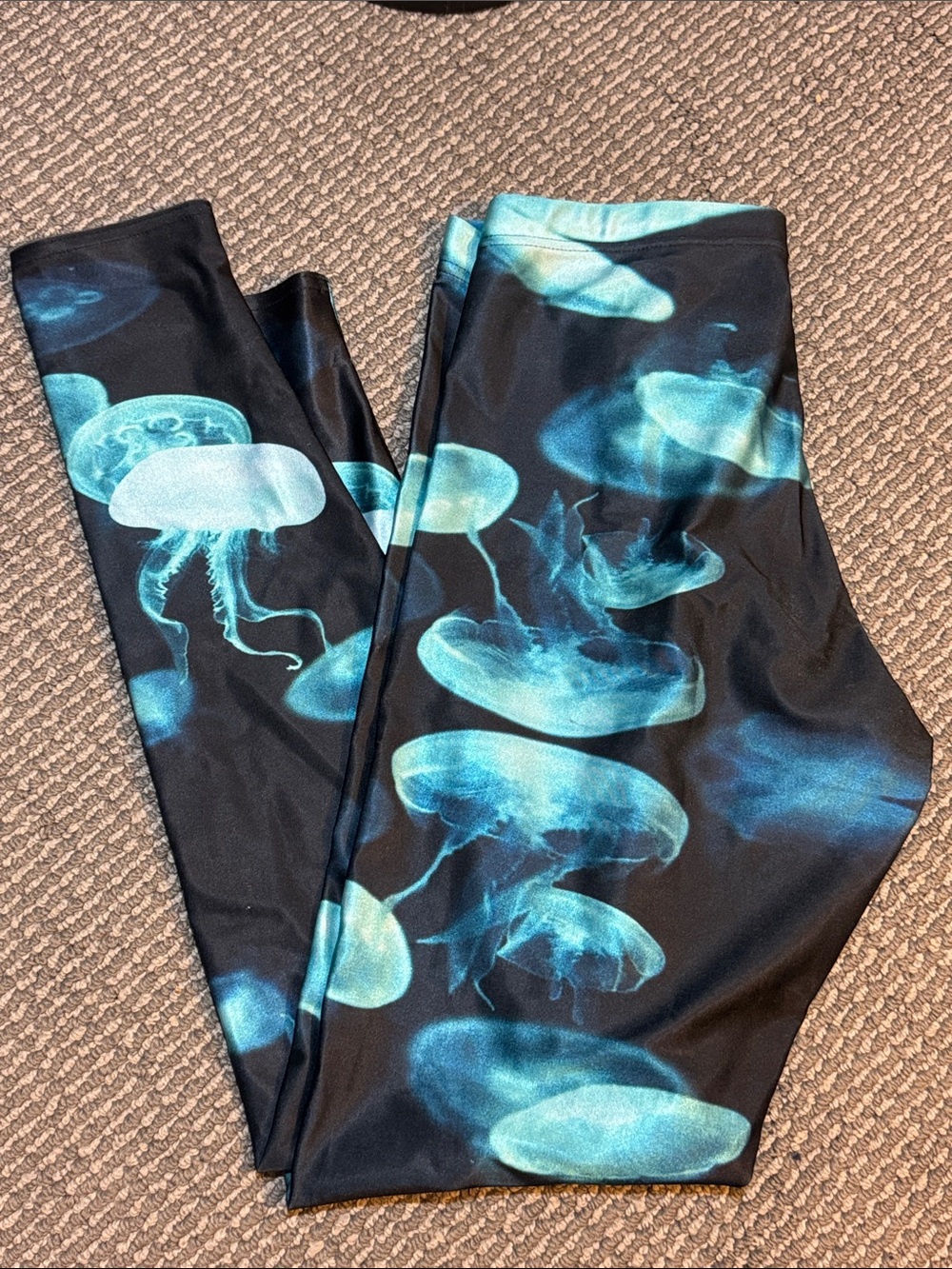 Blackmilk Leggings with Teal Jellyfish Print